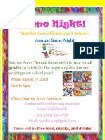Sunrise Acres Elementary School,: Annual Game Night