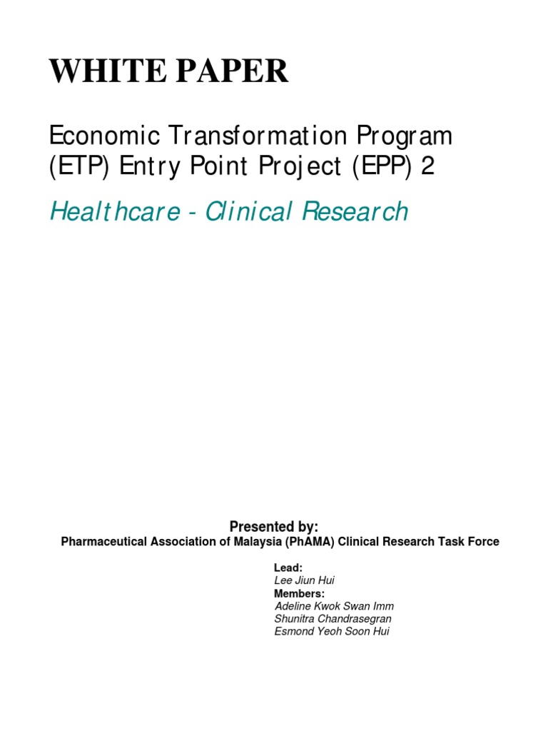 (White Paper) Economic Transformation Program (ETP) Entry Point Project ...