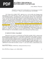 Thiesse, Anne-Marie. Fições Criadoras as Identidades Nacionais