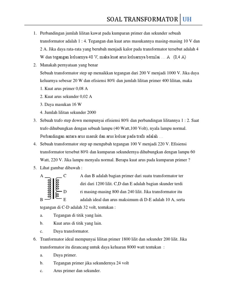 Soal Transformator