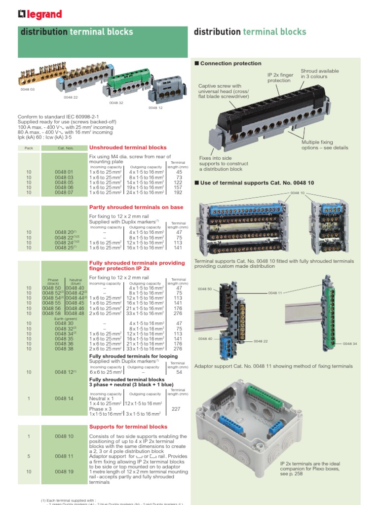 IEC Compliant Distribution Terminal Blocks | PDF | Insulator ...