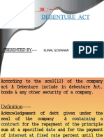 Debenture Act: - Presentation On