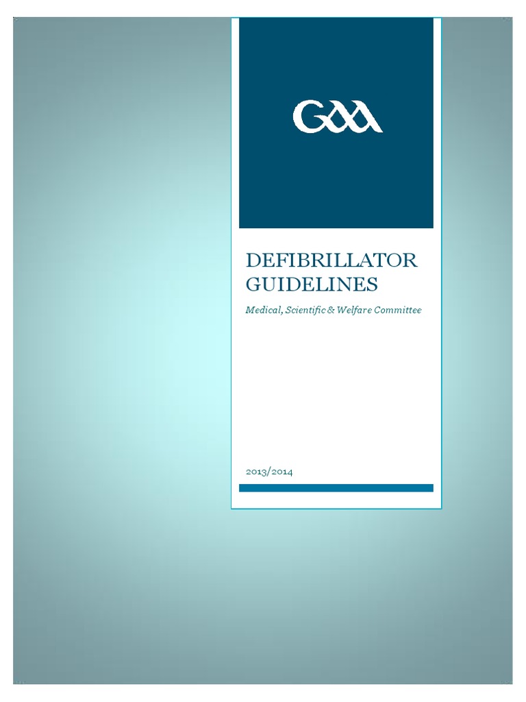 GAA Defibrillator Guidelines PDF Cardiopulmonary Resuscitation