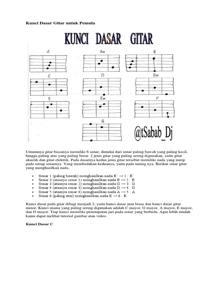 Kunci Gitar Utk Pemula Pdf