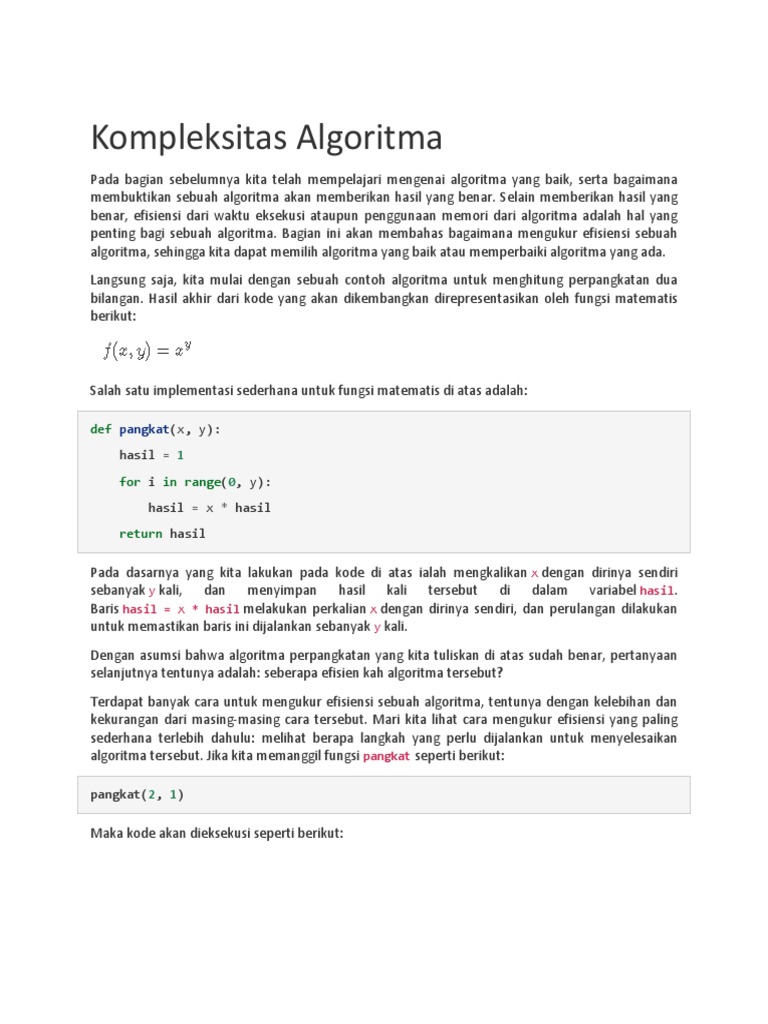 Kompleksitas Algoritma | PDF