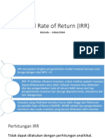 Point 2 - Bagian Chelle - Internal Rate of Return (IRR)