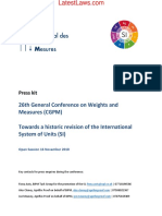 26th General Conference On Weights and Measures (CGPM) Paris For International System of Units
