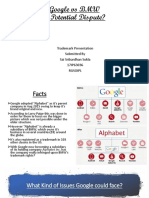 Google Vs BMW A Potential Dispute?: Trademark Presentation Submitted by Sai Sribardhan Sukla 17IP63036 Rgsoipl