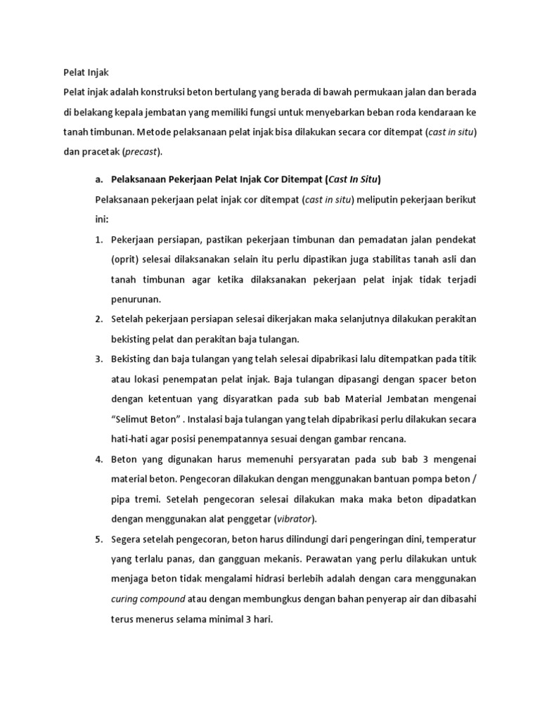 Fungsi dan Pelaksanaan Pelat Injak Jembatan | PDF | Sains & Matematika ...