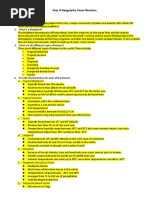 Year 9 Geography Exam Revision