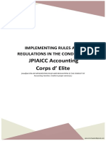 JPIAICC Accounting Corps D' Elite: Implementing Rules and Regulations in The Conduct of