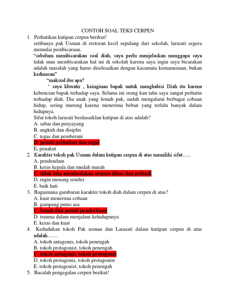 Soal Cerpen