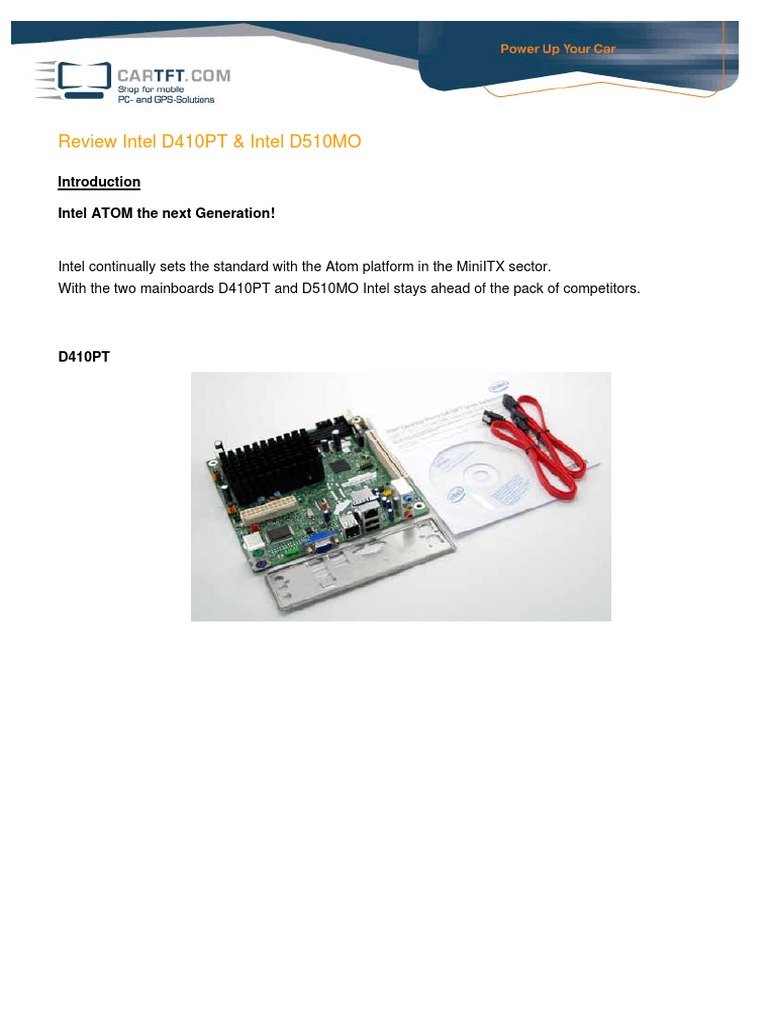 Intel D410PT & D510MO Mainboard Review | PDF | Usb | Microcomputers