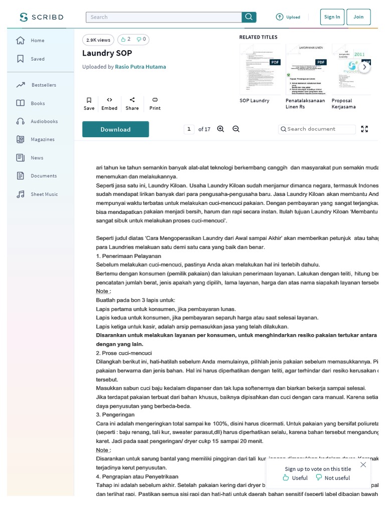 Edocsite Laundry Sop