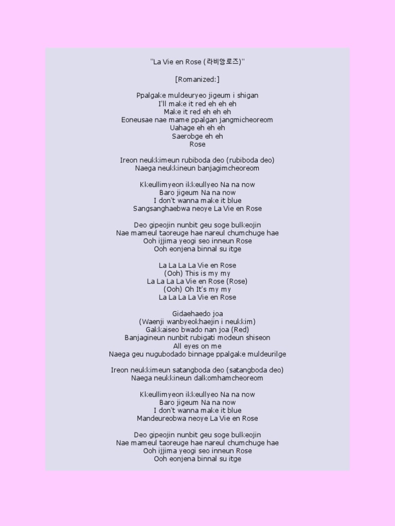 La Vie En Rose - Izone | Pdf | Leisure