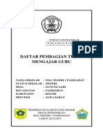 Daftar Pembagian Tugas Mengajar