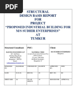 Structural Design Basis Report FOR Project "Proposed Industrial Building For M/S Sudhir Enterprises" AT Tumkur