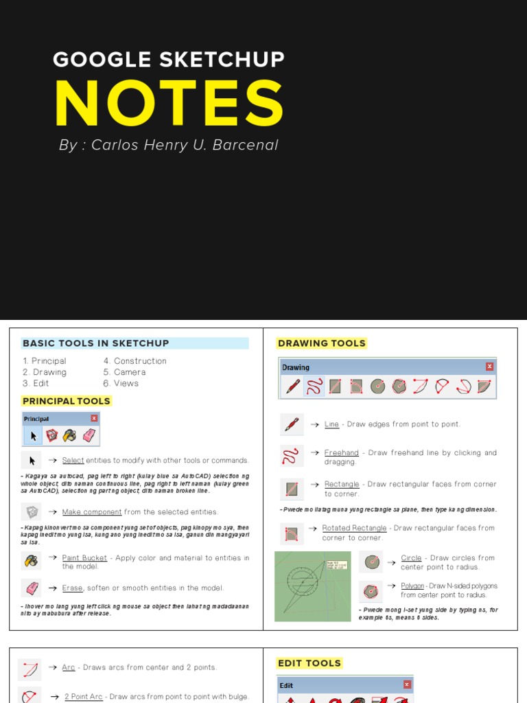 SketchUP Notes 061018 | PDF | Geometry | Teaching Mathematics