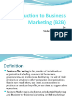 Introduction To Business Marketing (B2B) : by Shahood Raza Iqbal