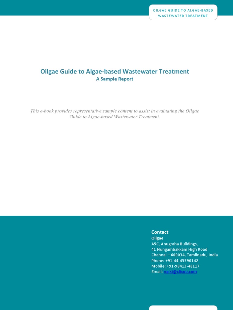 Waste Water Treatment Using Algae Report Preview Download Free PDF