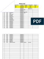 Tools List: S.L No Purchase Date Full Description of Goods Location Make Model Serial Number MFG Date