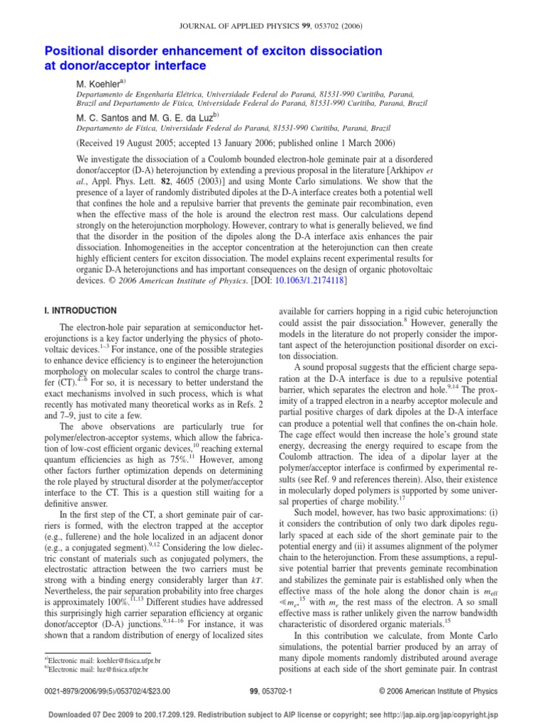 Positional Disorder Enhancement of Exciton Dissociation at Donor