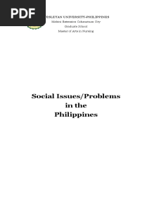Social Issues in The Philippines