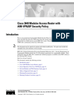 Cisco 3640 Modular Access Router With AIM-VPN/BP Security Policy