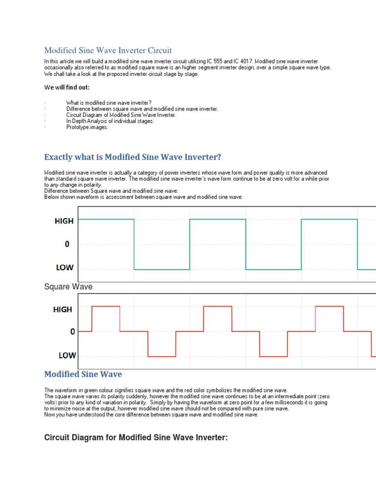 Modified Sine Wave Inverter Guide | PDF | Power Inverter | Waves