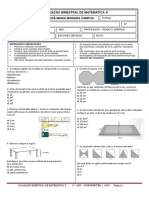 Avaliação bimestral de matemática II