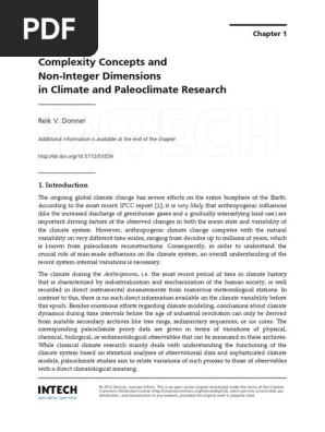 Complexity Concepts And Non Integer Dimensions In Climate And