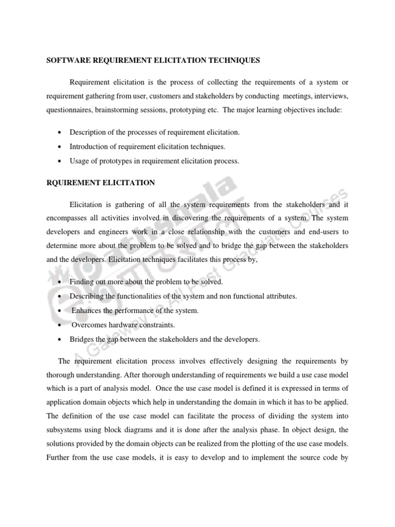 Requirement Elicitation | PDF | Use Case | System