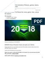 .Au-NRL Draw 2018 Full Schedule of Fixtures Games Teams Venues Kick-Off Times