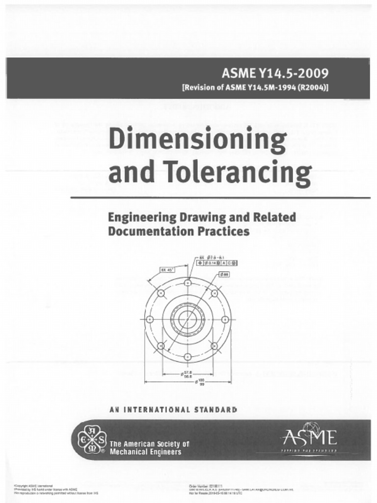 Asme Y14,5 2009 Dimensioning and Tolerancing Engineering Drawing and ...