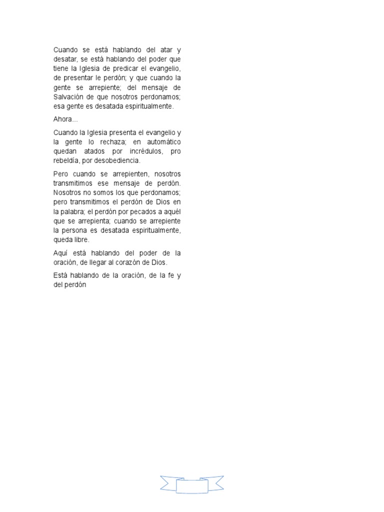Poder de atar y desatar en la fe | PDF | Perdón | Comportamiento ...