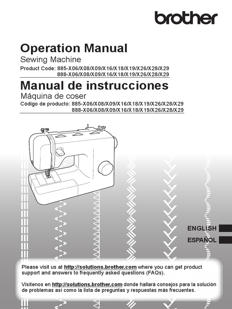 Brother XM2701 Manual PDF De coser Máquina de coser