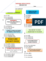 National High-School English Test Signs