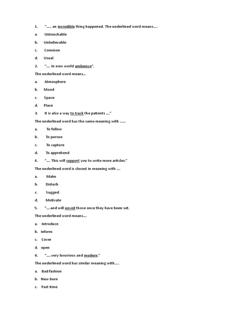 Latihan Synonym PDF Food And Drink Cooking