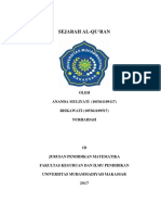 Sejarah Al-Qu'Ran: Oleh ANANDA MULIYATI (105361109117) RISKAWATI (105361109517) Nurhaidah