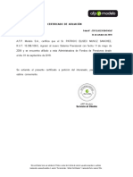 Certificado de Afiliación AFPModelo