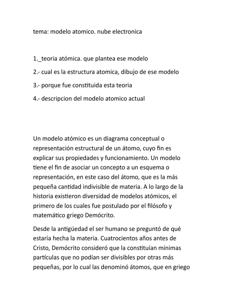 Trabajo Modelo Atomico átomos Núcleo Atómico