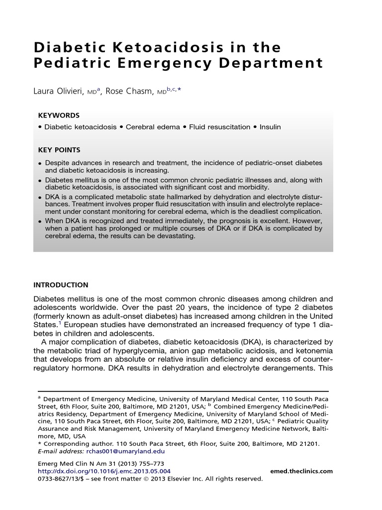 Understanding Diabetic Ketoacidosis in Pediatrics | PDF | Diabetes ...