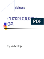 Calidad Del Concreto en Obra - Julio Rivera PDF