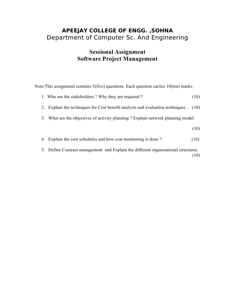 Sessional Assignment SPM | PDF