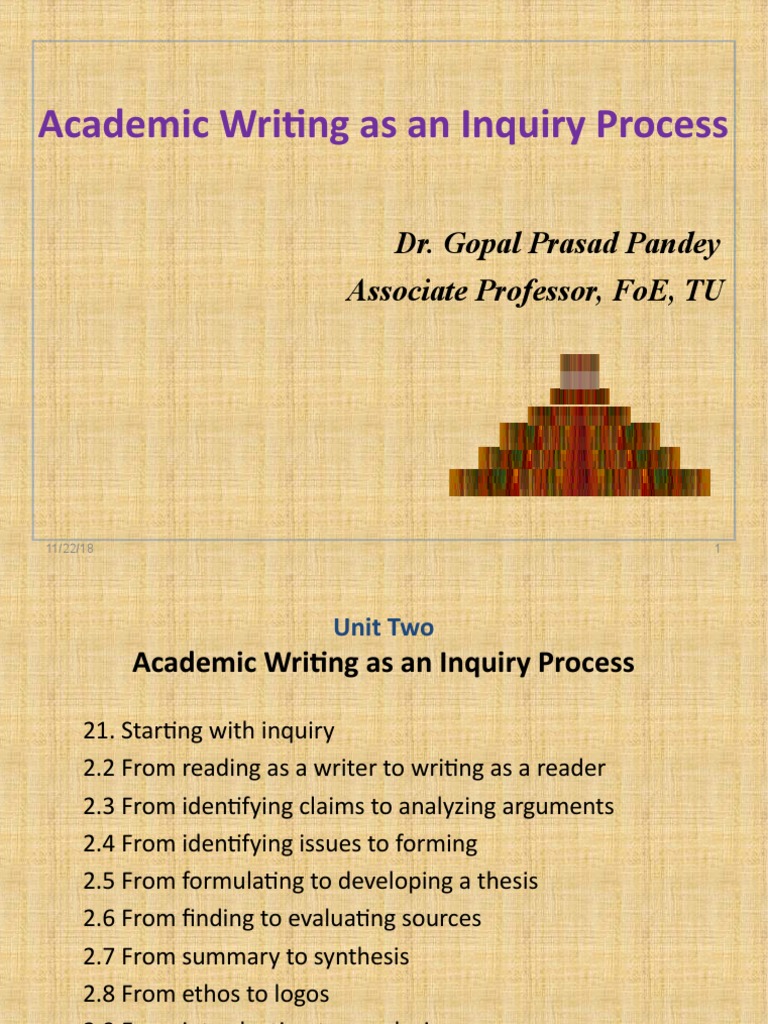 Academic Writing as Inquiry Process | PDF | Essays | Critical Thinking