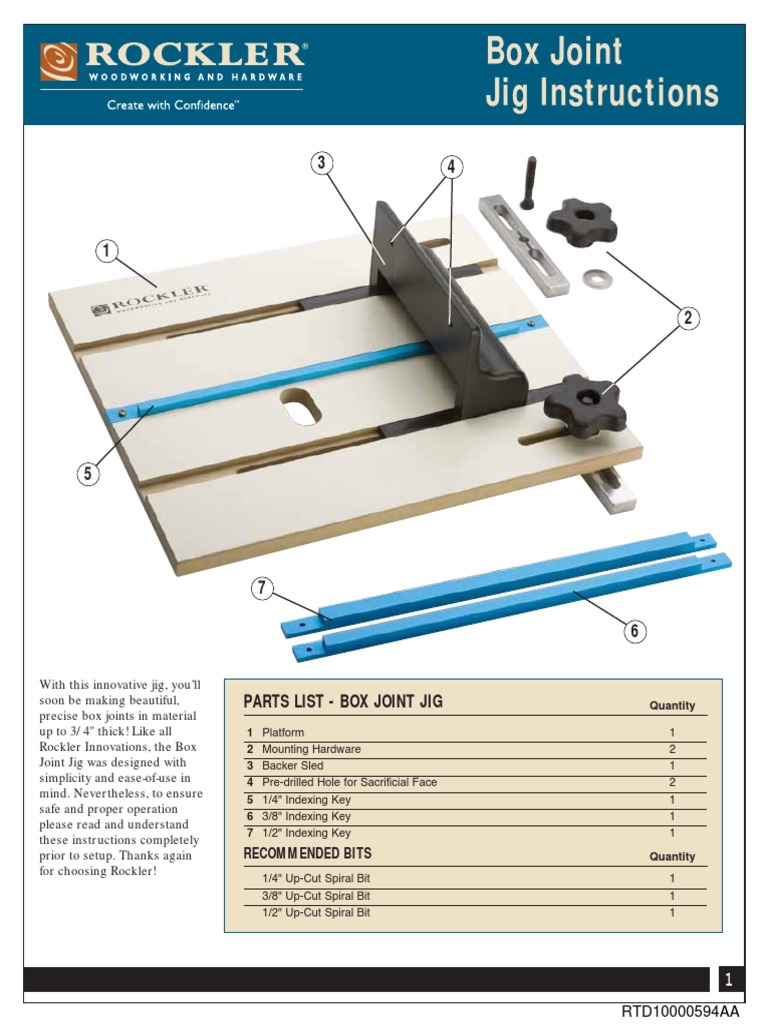 Box Joint Jig Instructions Bits PDF Metalworking
