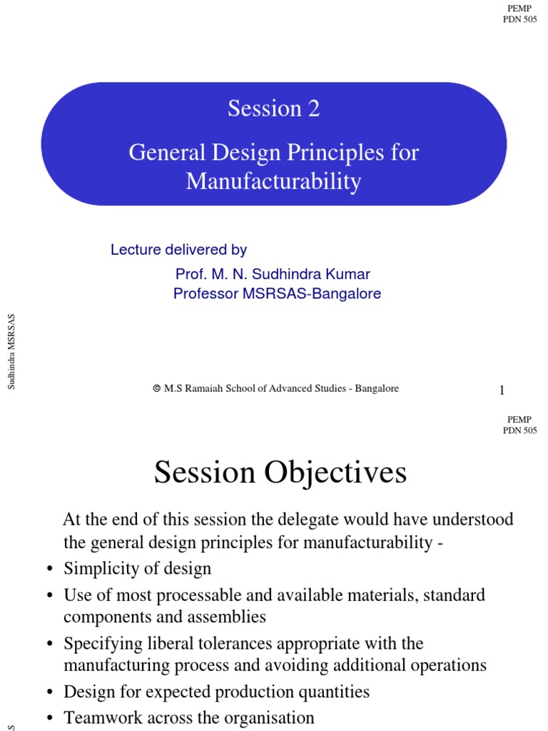 02 General Design Principles For Manufacturability PDF | PDF ...