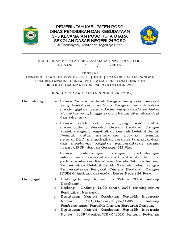 Contoh SK Jumantik Sekolah