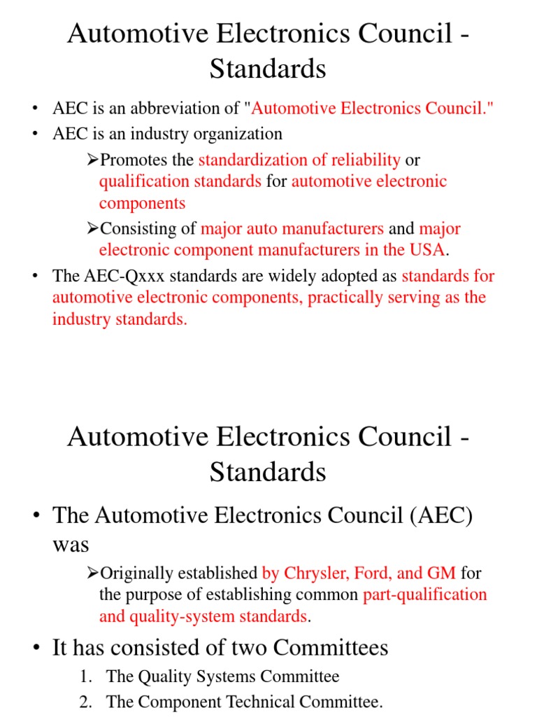AEC Standards for Automotive Electronics | PDF | Electronics | Capacitor