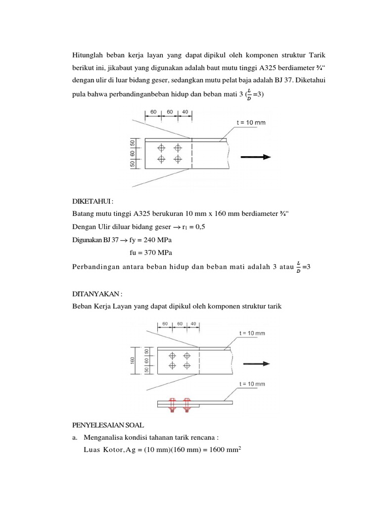 Contoh Soal Struktur Baja 1 Dan Penyelesaiannya Pdf